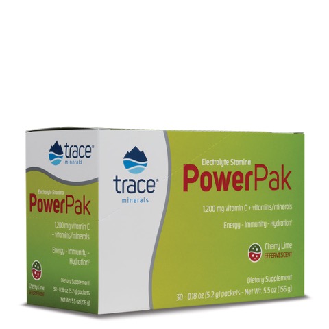 Trace Minerals  Electrolyte Stamina Power Pak NON-GMO Cherry Lime 30 pak
