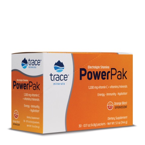 Trace Minerals  Electrolyte Stamina Power Pak NON-GMO Orange Blast 30 pak