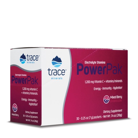Trace Minerals  Electrolyte Stamina Power Pak NON-GMO Mixed Berry 30 pak