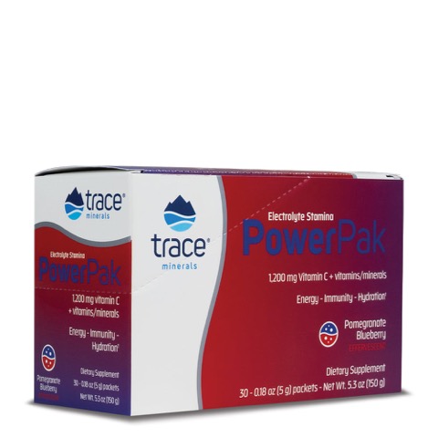 Trace Minerals  Electrolyte Stamina Power Pak NON-GMO Pom-Blueberry 30 pak