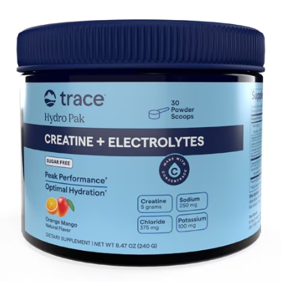 Trace Minerals Hydro Pak Creatine + Electrolytes Sugar Free Orange Mango Flavor 30 Servings