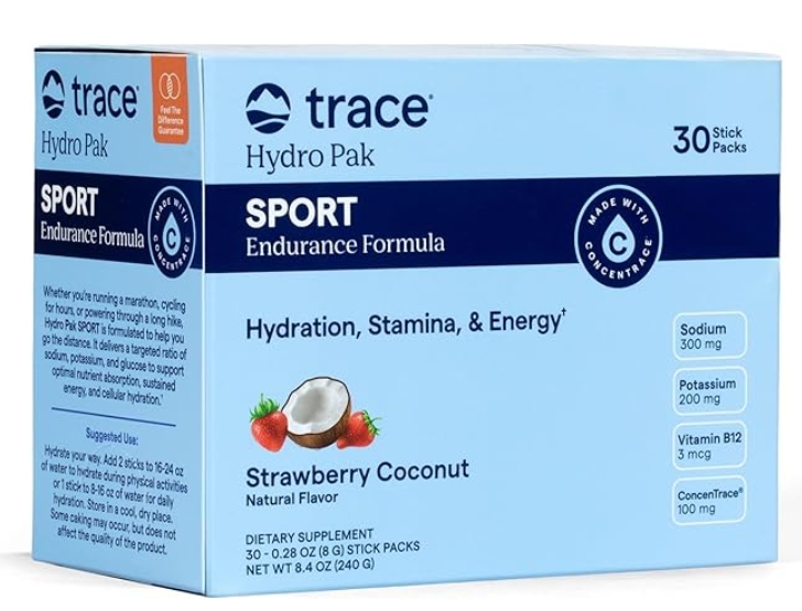 Trace Minerals Hydro Pak - Endurance Formula 30 stx pk Strawberry Coconut Flavor