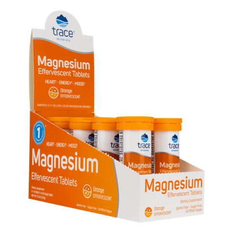 Trace Minerals  Magnesium Effervescent Tablets - Orange - Display Box 8 tubes