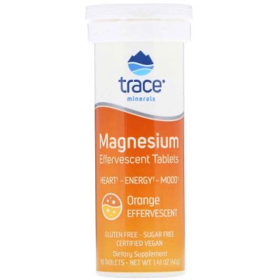 Trace Minerals  Magnesium Effervescent Tablets - Orange - Tube 10 Tablets