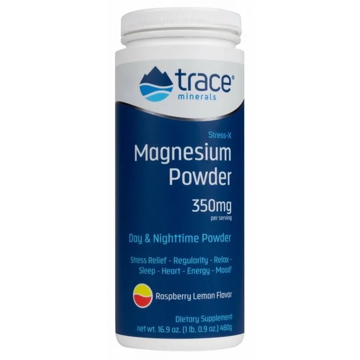 Trace Minerals  Stress-X Magnesium Powder Rasp-Lemon - 50 servings 8.5 oz.
