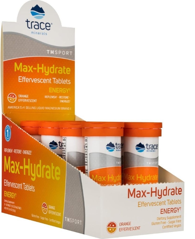 Trace Minerals  TMSPORT - Max-Hydrate Energy Display Box 8 Tubes