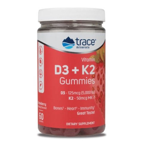 Trace Minerals  Vitamin D3 + K2 Gummies 60 ct