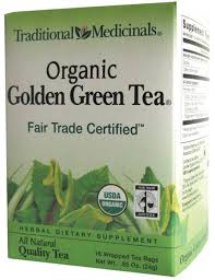 Traditional Medicinals Teas Golden Green Tea 16 bag(Green Tea w/Lemongrass)