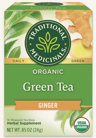 Traditional Medicinals Teas Organic Green Tea Ginger 16 bag
