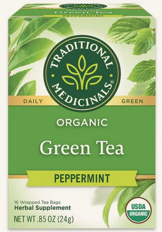 Traditional Medicinals Teas Organic Green Tea Peppermint 16 bag