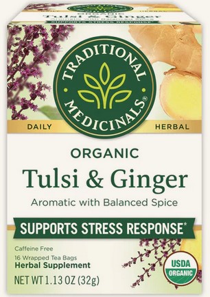 Traditional Medicinals Tea OrganicTulsi & Ginger 16ct tea bags
