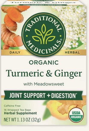 Traditional Medicinals Tea Organic Turmeric & Ginger with Meadowsweet 16ct