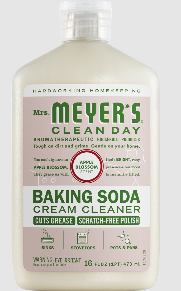 Mrs Meyers - Baking Soda Cream Cleaner 16 oz Apple Blossom Scent 
