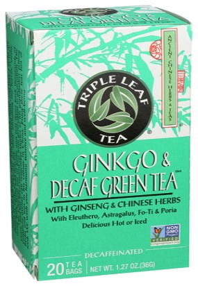 Triple Leaf - Green Tea Decaf Gingko  20/Bg