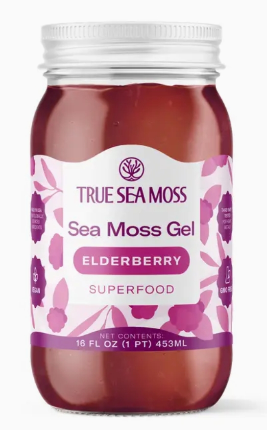 True Sea Moss Gel Superfood 16 oz Elderberry Flavor