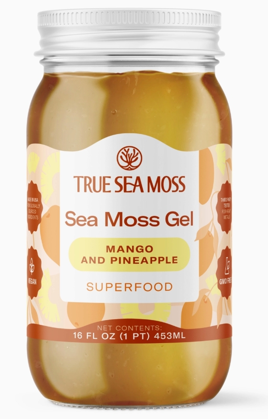 True Sea Moss Gel Superfood 16 oz Mango Pineapple Flavor