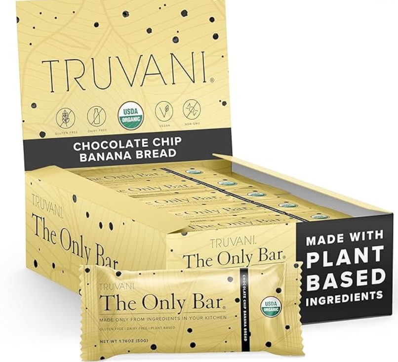Truvani The Only Bar 5g Protein 12 Bars Chocolate Chip Banana Bread
