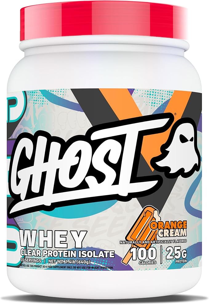 Ghost Whey Clear Protein Isolate 1.41 lb Orange Cream Flavor 20 Servings 
