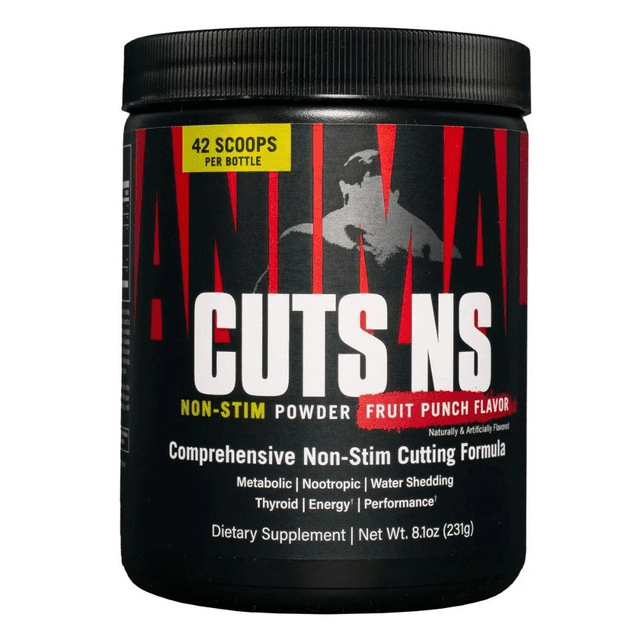 Universal Animal Cuts (Non - Stimulant) 8oz powder Fruit Punch Flavor 42Servings