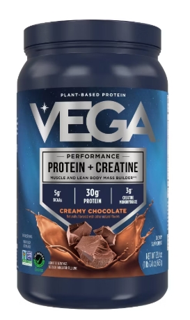 Vega - Performance Protein + Creatine 30g Protein 22oz 13 Servings Creamy Chocolate