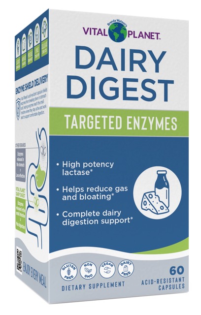 Vital Planet Dairy Digest - Targeted Enzyme Support, 60 Capsules