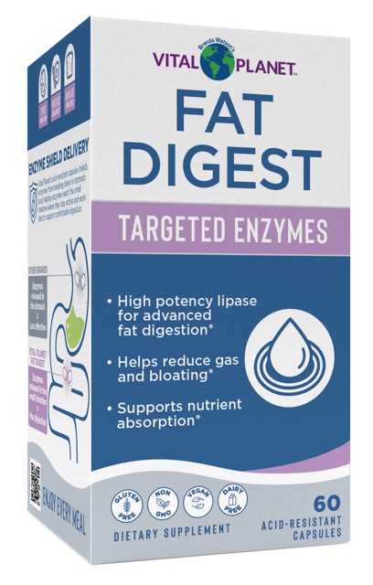 Vital Planet Fat Digest - Targeted Enzyme Support, 60 Capsules