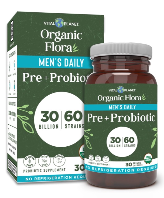 Vital Planet Organic Flora Men�s Daily Probiotic Supplement - 30 Capsules