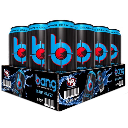 VPX - Bang Blue Razz  12 cans 16oz each