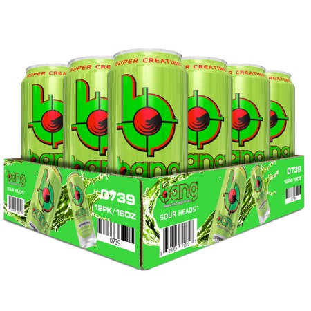 VPX - Bang Caffeine Free Sour Heads  12 cans 16oz each