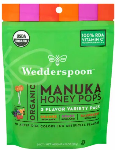 Wedderspoon Pops Honey Manka Vtry Org 4Oz