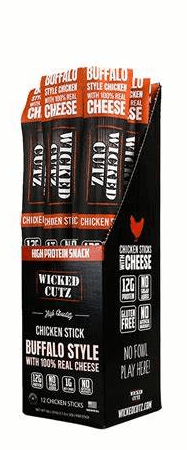 Wicked Cutz Chicken Stick Buffalo Style With 100% Real Cheese 12g Protein 12 Stx 