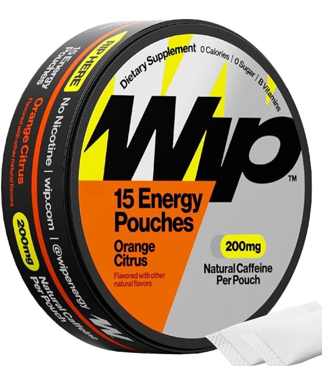 WIP - Energy Pouches 200mg Caffeine 10 Pouches (1 tin) Orange Citrus Flavor