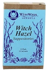 WiseWays Herbals Witch Hazel Suppositories 12 pack