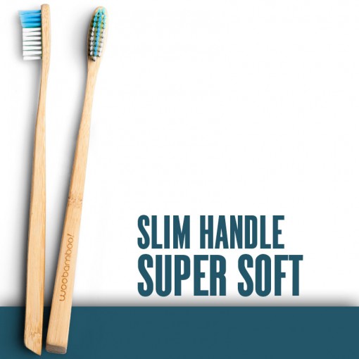 WOOBAMBOO Toothbrush Adult Slim Super Soft 1 Ct