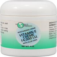 World Organics Vitamin E Cream 14,000IU 4 OZ