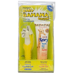 Xlear-Baby Banana Spry Tooth Gel and Toothbrush Combo Pack-OUT OF STOCK