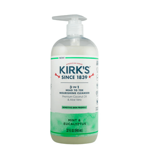 Kirks 3-IN-1 Head to Toe Nourishing Cleanser Mint & Eucalyptus 32 FL OZ