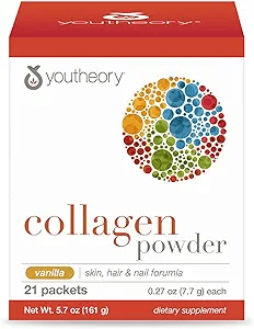 Youtheory Collagen Powder Box Vanilla Packets 21 pkt