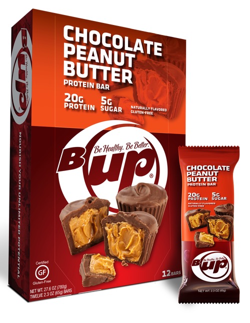 Yup B-Up  Protein Bar Chocolate Peanut Butter 12 Bars 2.2oz each TEMPORARELY UNAVAILABLE
