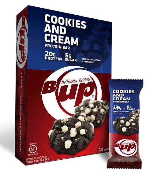 Yup B-Up  Protein Bar Cookies And Cream 12 Bars 2.2oz each TEMPORARELY UNAVAILABLE
