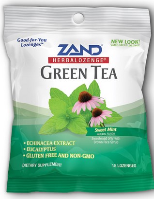 Zand HerbaLozenge Green Tea w/Echinacea 15 loz
