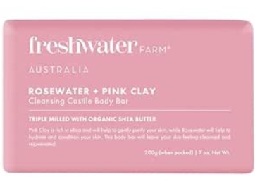 FreshWater Farm Castile Body Bar Rosewater + Clay 7 oz 