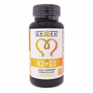 Zhou K2 + D3, Veg Cap (Btl-Plastic) 60ct