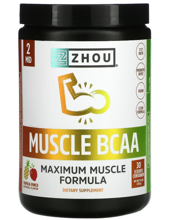 Zhou Muscle Bcaa Tropical Punch 330 G