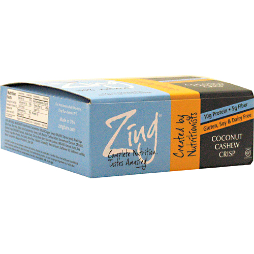 Zing Bar - Coconut Cashew Crisp  Size:  12 - 1.76 oz (50g) bars      TEMPORARILY UNAVAILABLE