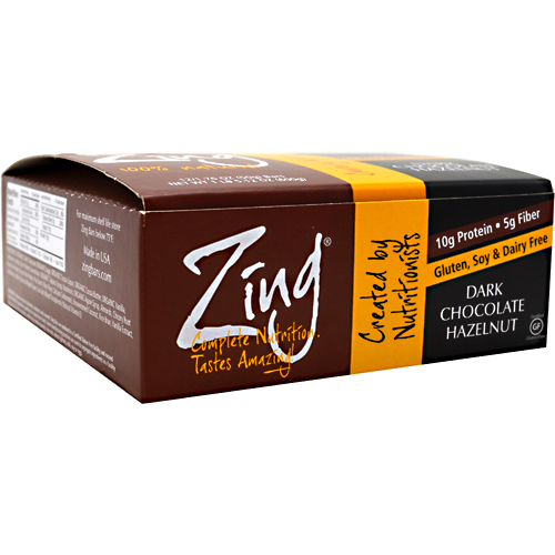 Zing Bar - Dark Chocolate Hazelnut  Size:  12 - 1.76 oz (50g) bars