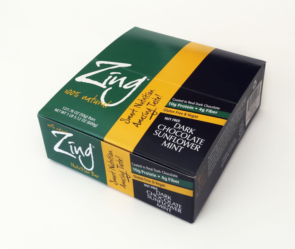 Zing Bar - Dark Chocolate Mint Size: 12 - 1.76 oz (10g) bars 
