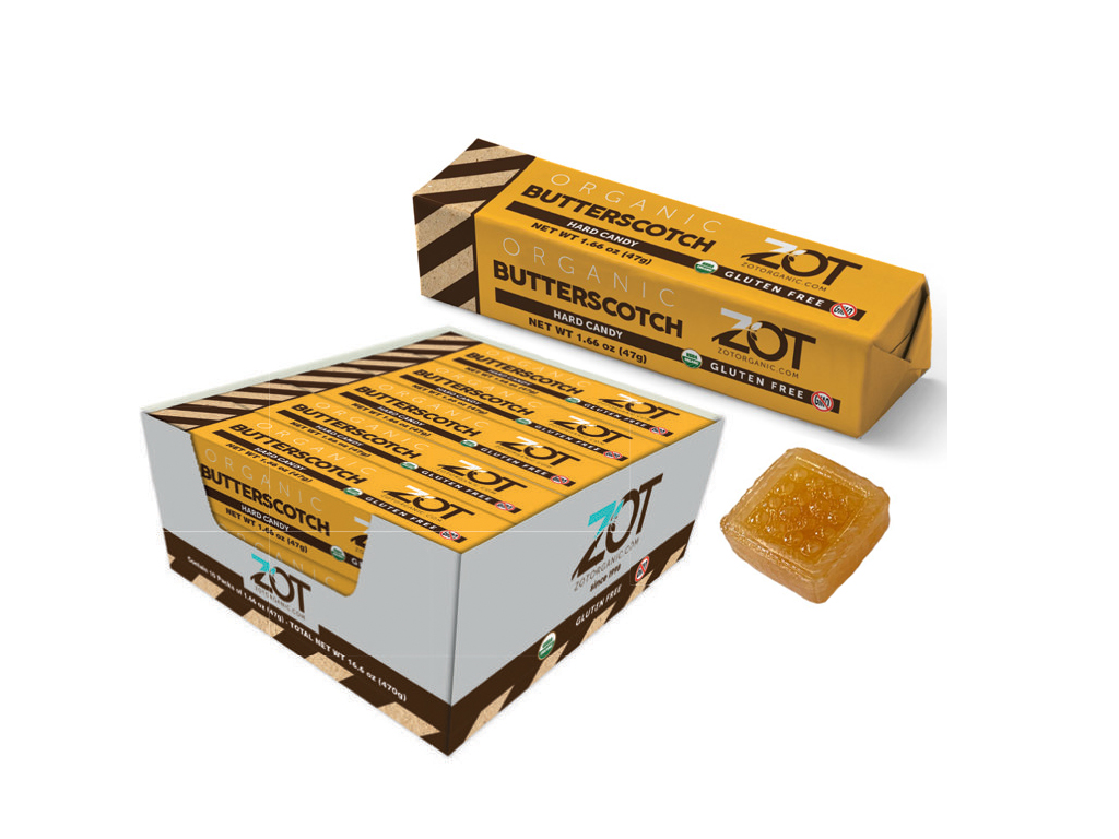 ZOT Organic Hard Candy Butterscotch 10 Pack     TEMPORARILY UNAVAILABLE