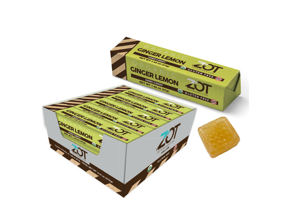 ZOT Organic Hard Candy Ginger Lemon 10 Pack-OUT OF STOCK