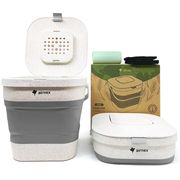 1 Gallon Collapsible Compost Bin Gray Color with 20 Compost Trash Bags + 2 Charcoal Filters, 1 Set, Airnex